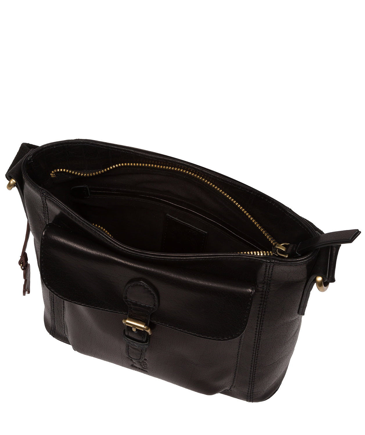 Conkca Signature Collection #product-type#: 'Carla' Black Leather Cross Body Bag