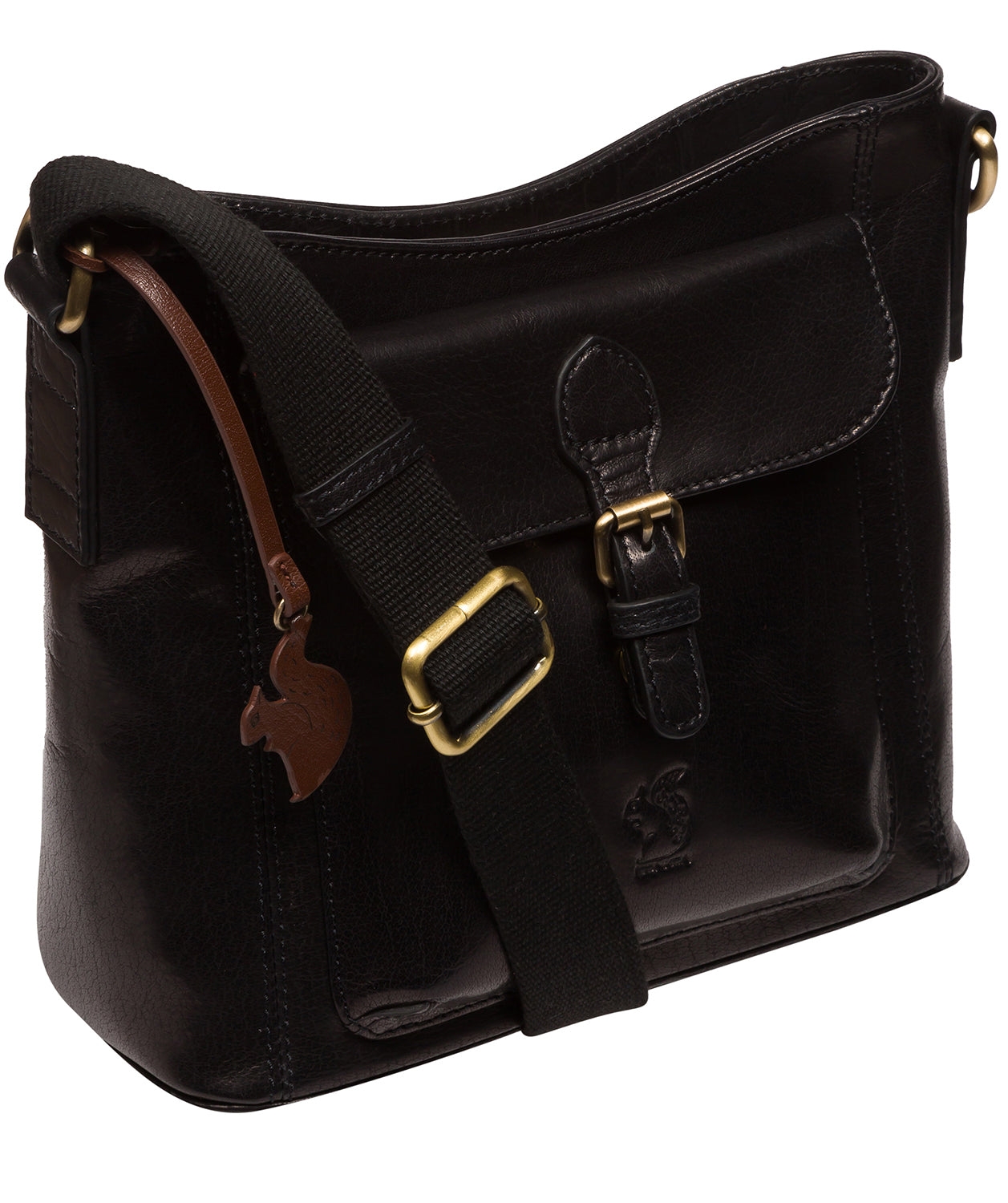 Conkca Signature Collection #product-type#: 'Carla' Black Leather Cross Body Bag