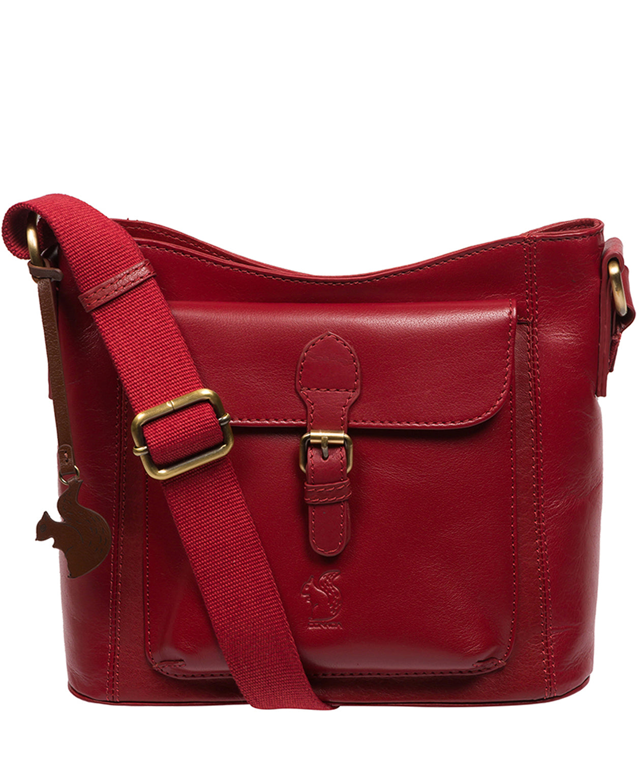 Conkca Signature Collection Bags: 'Carla' Chilli Pepper Leather Cross Body Bag