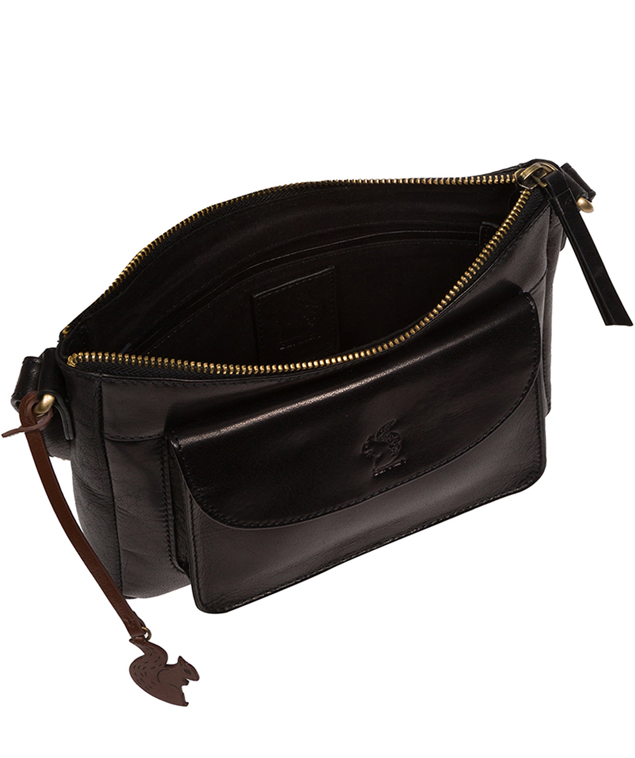 Conkca Signature Collection Bags: 'Lottie' Black Leather Cross Body Bag