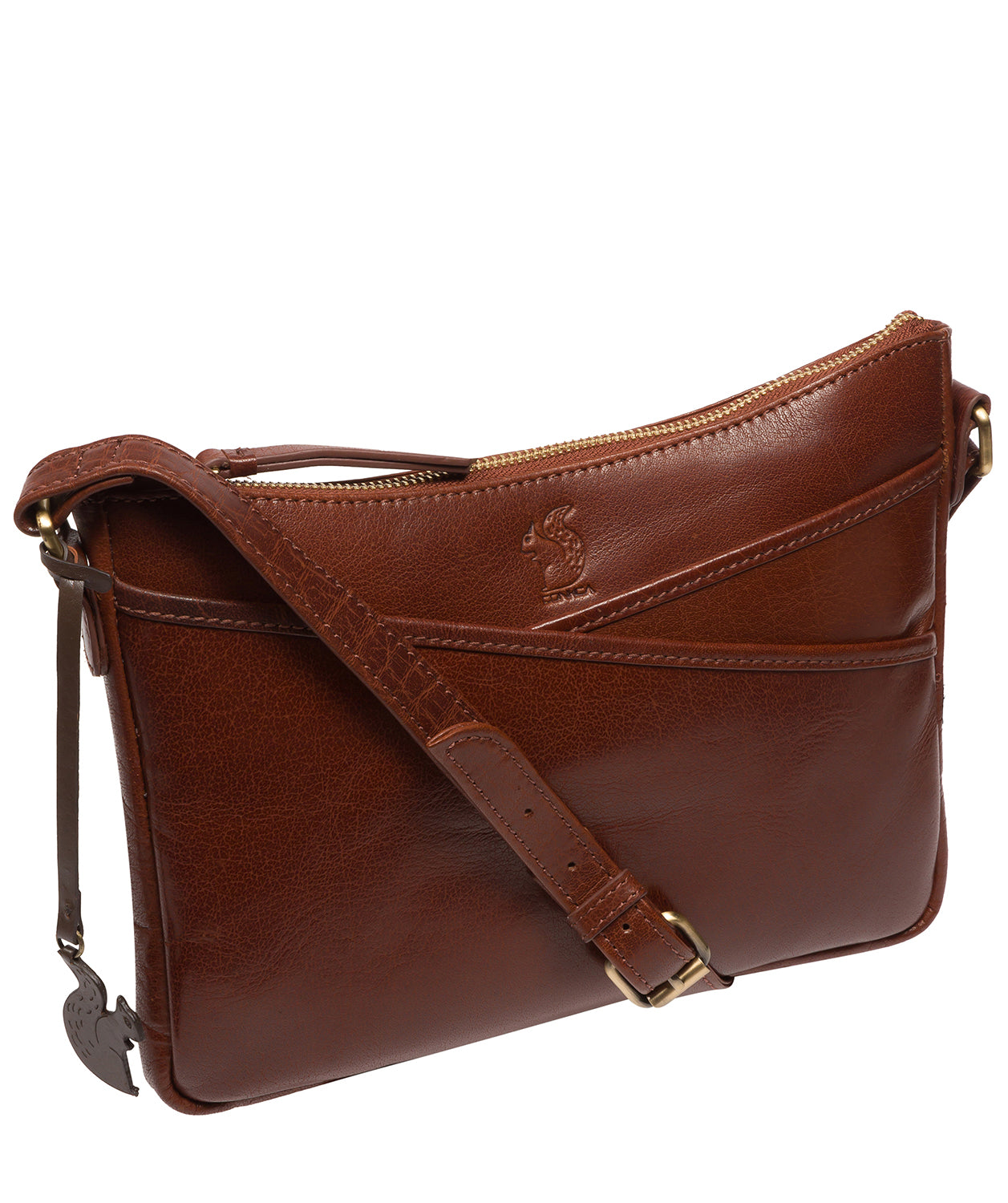 'Viola' Conker Brown Leather Cross Body Bag