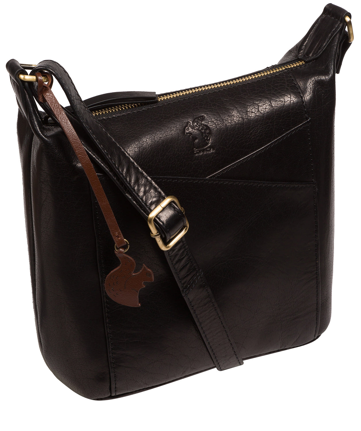 Conkca Signature Collection Bags: 'Kiki' Black Leather Shoulder Bag