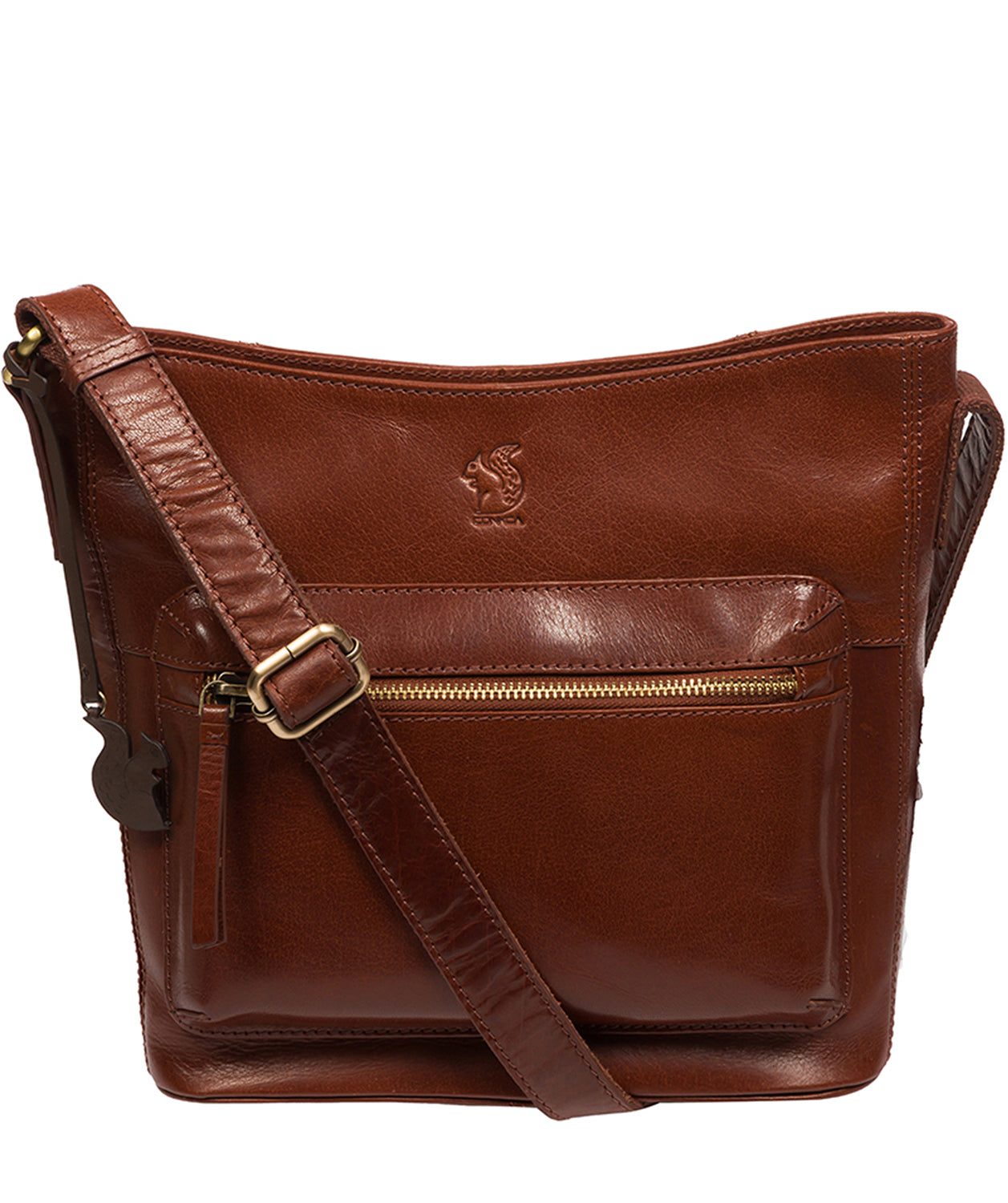 Conkca Signature Collection Bags: 'Liberty' Conker Brown Leather Shoulder Bag