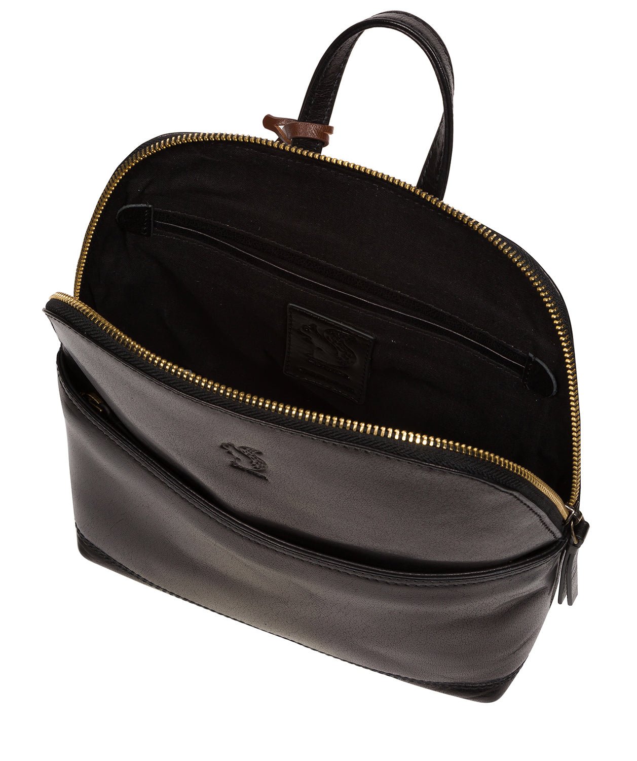 Conkca Signature Collection Bags: 'Hollis' Black Leather Backpack