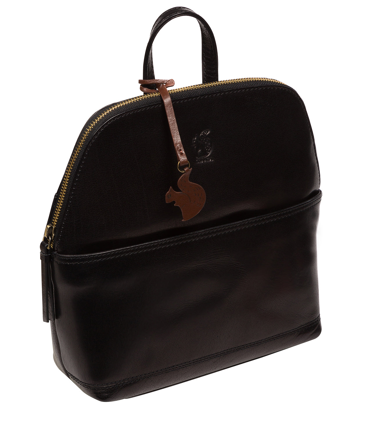 Conkca Signature Collection Bags: 'Hollis' Black Leather Backpack