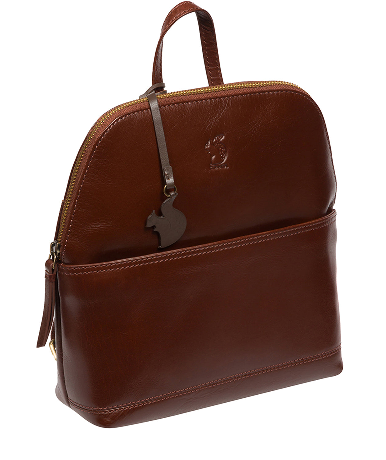 Conkca Signature Collection Bags: 'Hollis' Conker Brown Leather Backpack