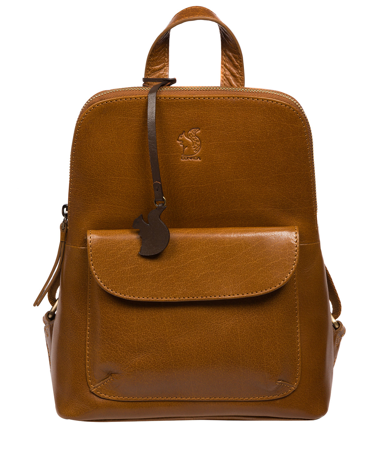 Conkca Signature Collection #product-type#: 'Kerrie' Dark Tan Leather Backpack