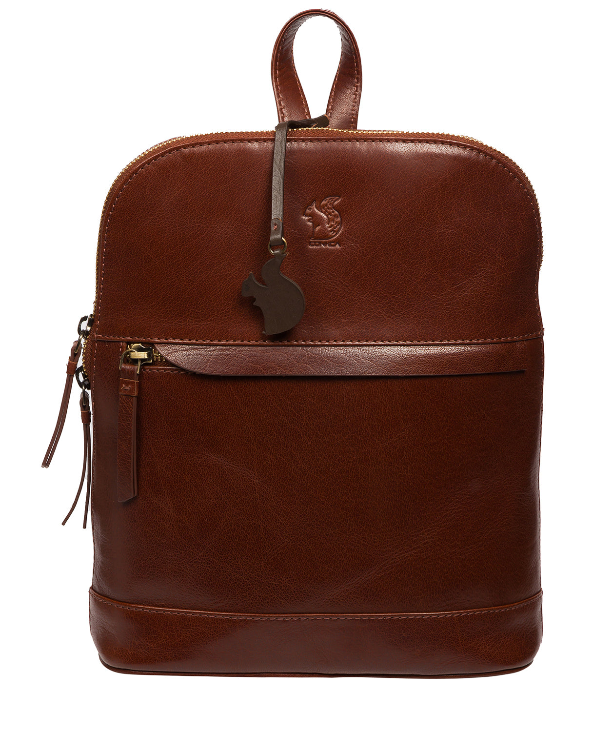 Conkca Signature Collection Bags: 'Amora' Conker Brown Leather Backpack