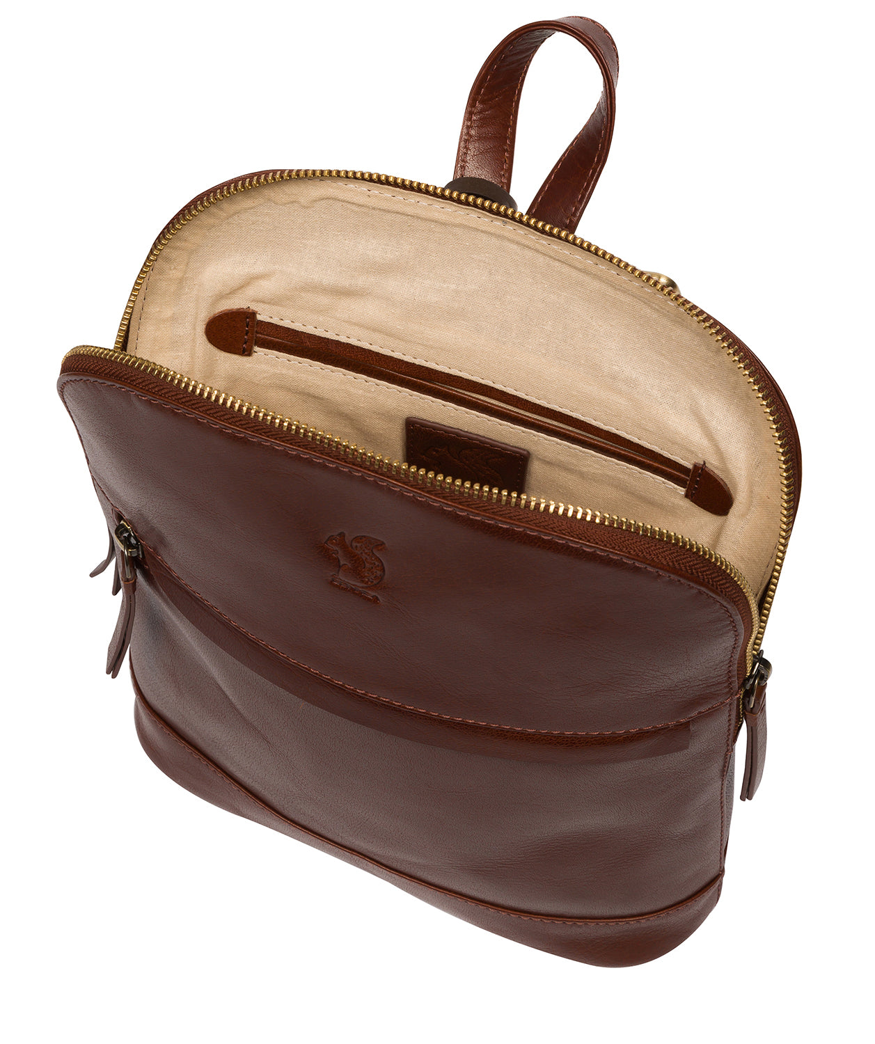 Conkca Signature Collection Bags: 'Amora' Conker Brown Leather Backpack