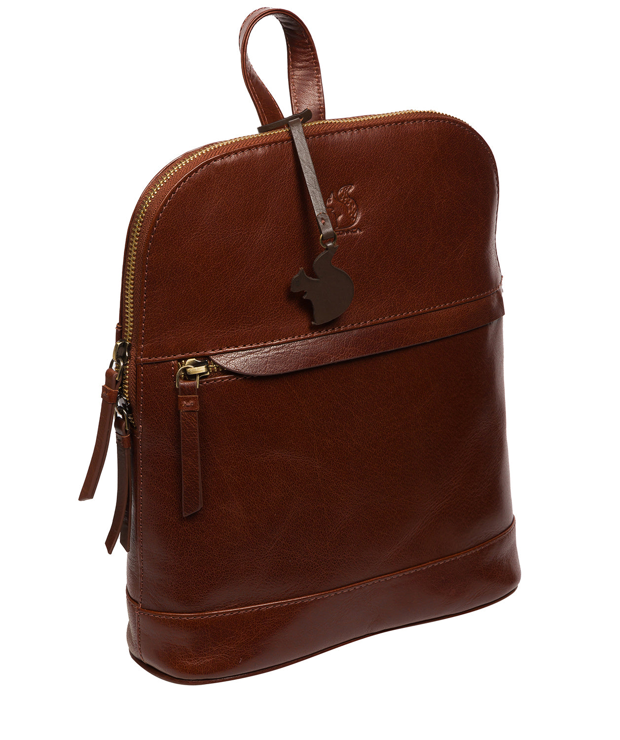 Conkca Signature Collection Bags: 'Amora' Conker Brown Leather Backpack