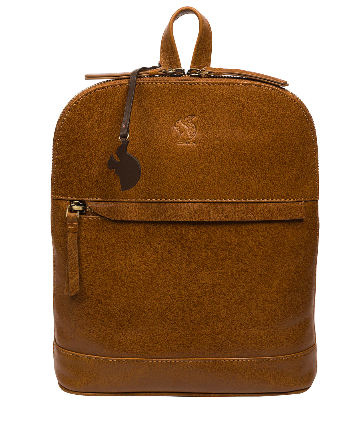 Conkca Signature Collection Bags: 'Amora' Dark Tan Leather Backpack