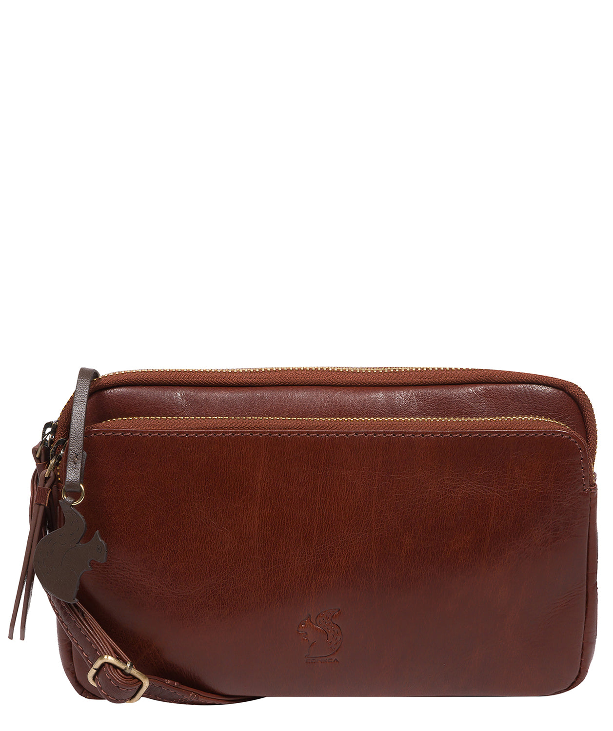 'Birdie' Conker Brown Leather Cross Body Bag