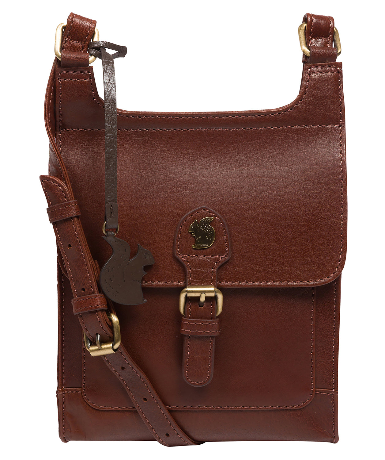 'Bryony' Conker Brown Leather Cross Body Bag