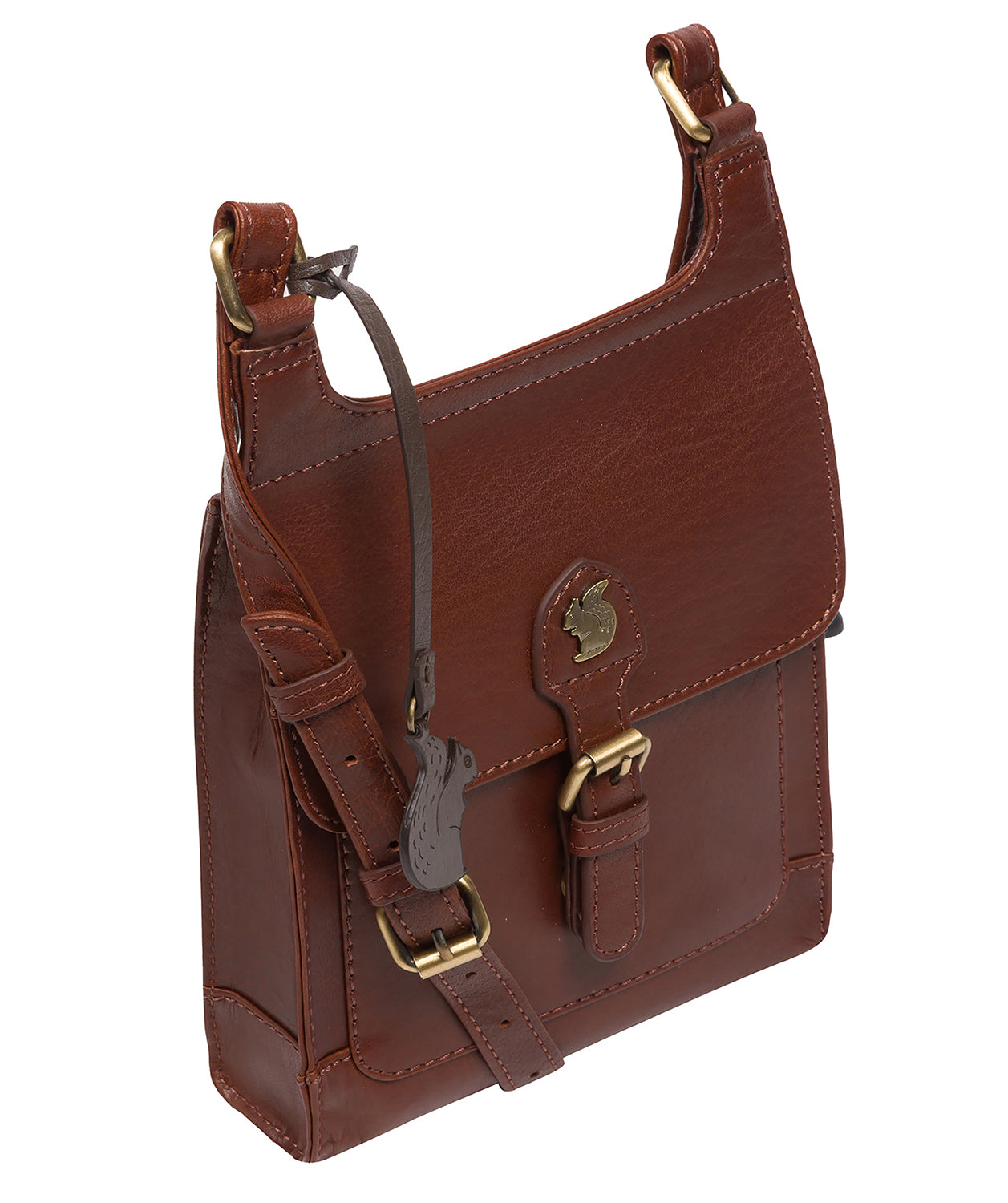 'Bryony' Conker Brown Leather Cross Body Bag