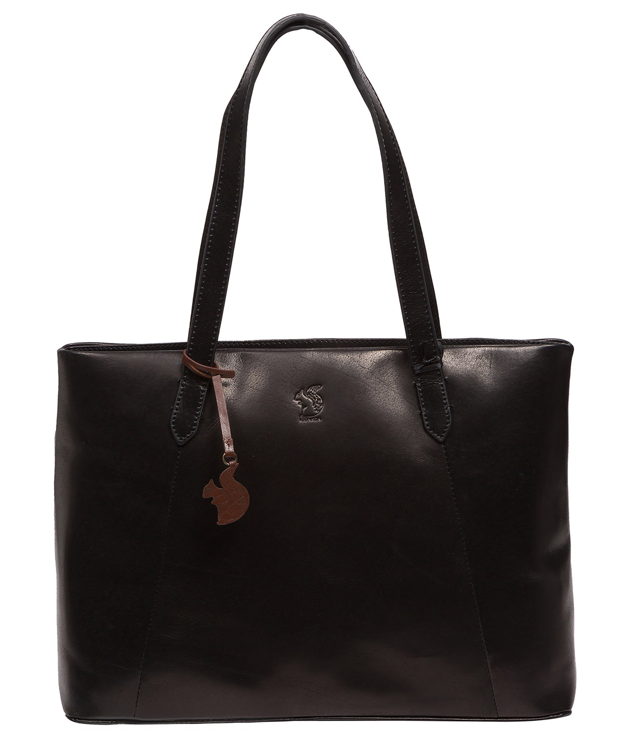 'Enola' Black Leather Tote Bag