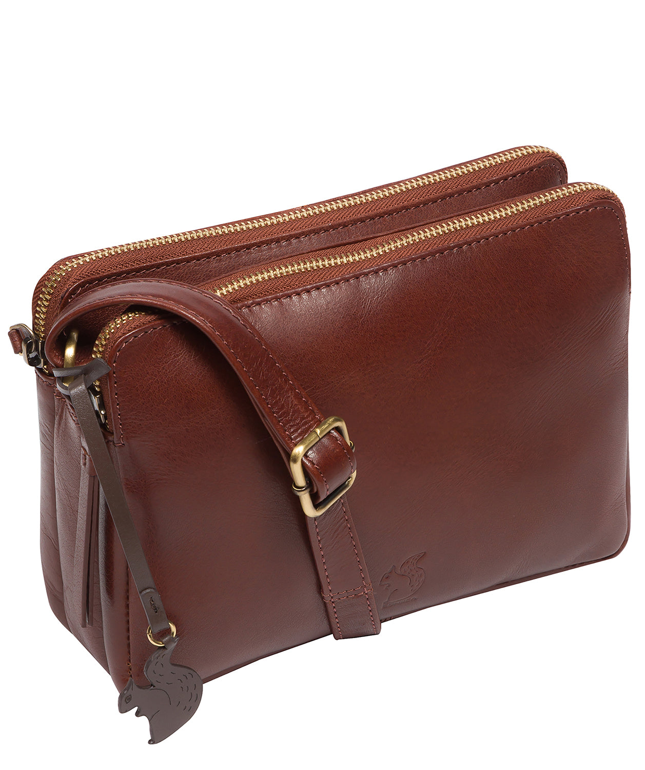 'Ember' Conker Brown Leather Cross Body Bag