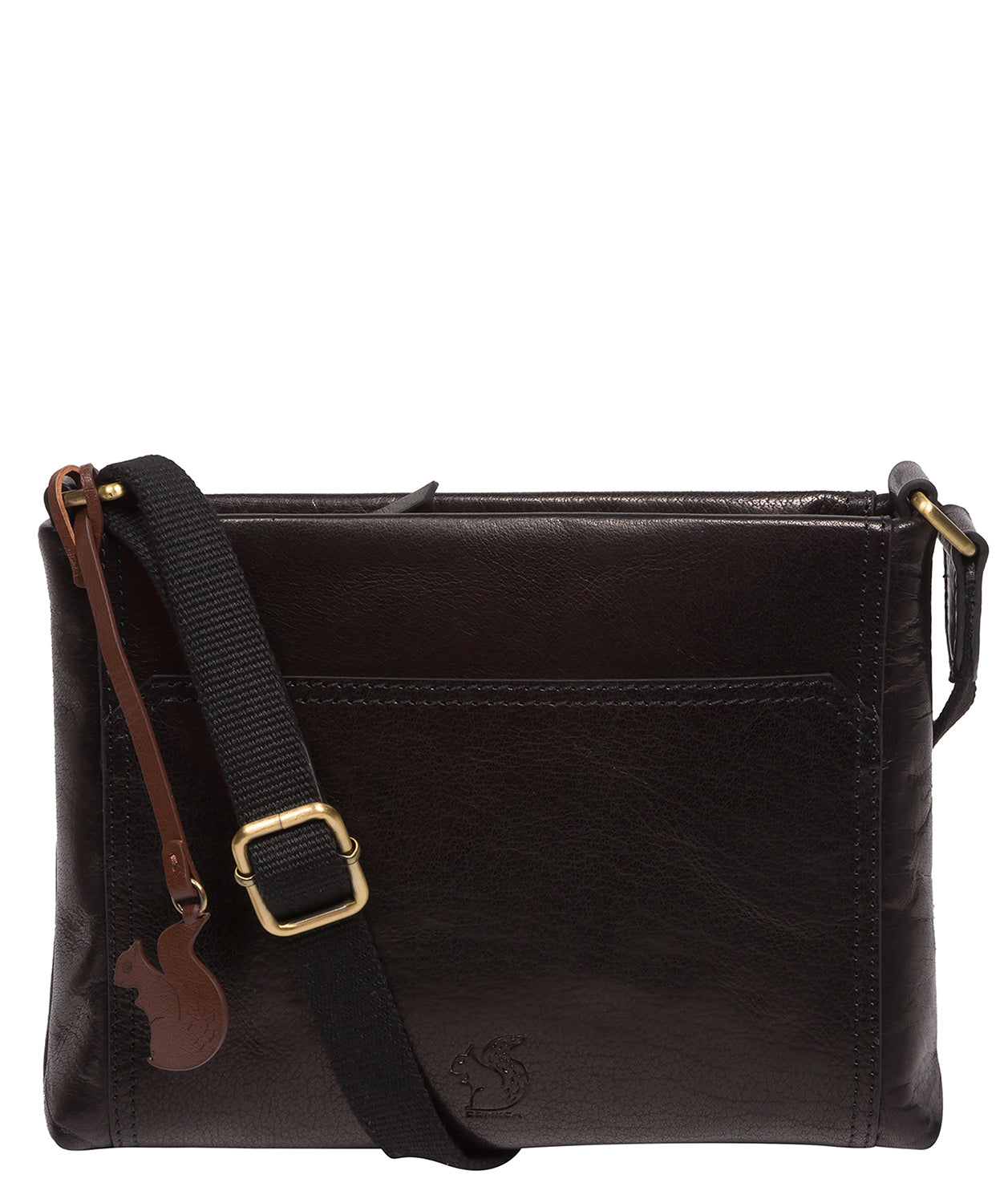 'Blossom' Black Leather Cross Body Bag