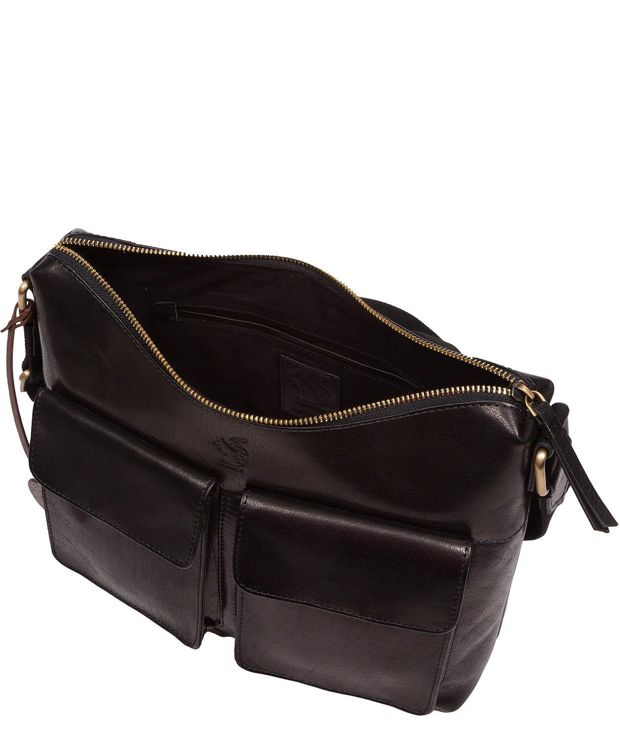 'Aimee' Black Leather Shoulder Bag