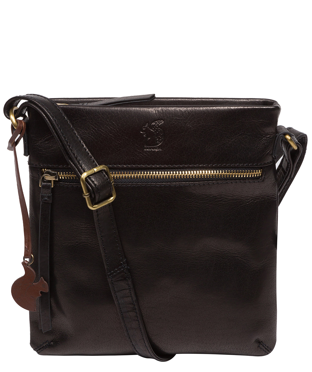 'Sable' Black Leather Cross Body Bag