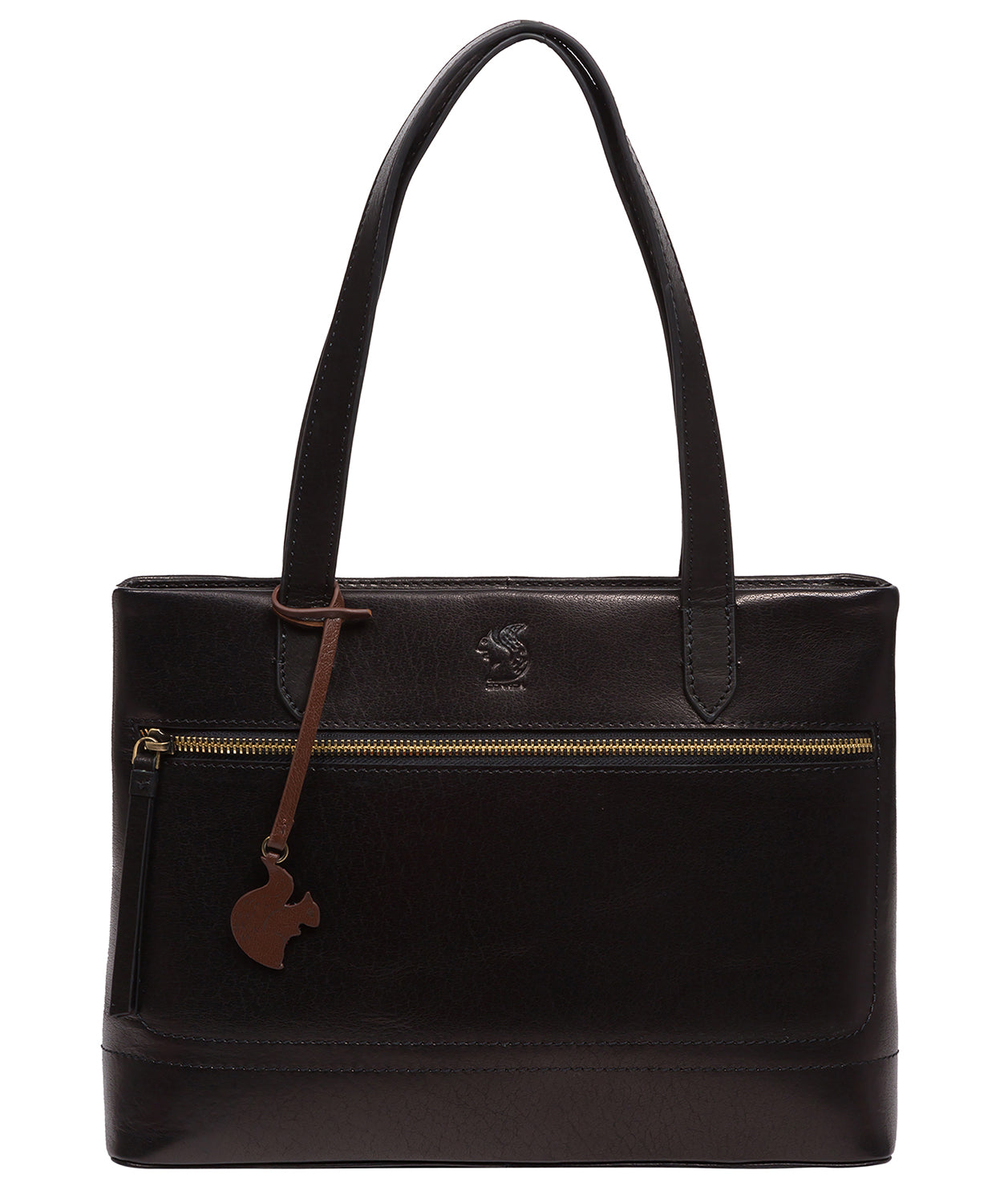 'Coral' Black Leather Handbag