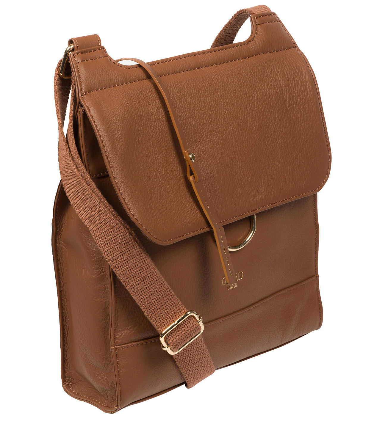 Cultured London Eco Collection Bags: 'Covent' Dark Tan Leather Cross Body Bag