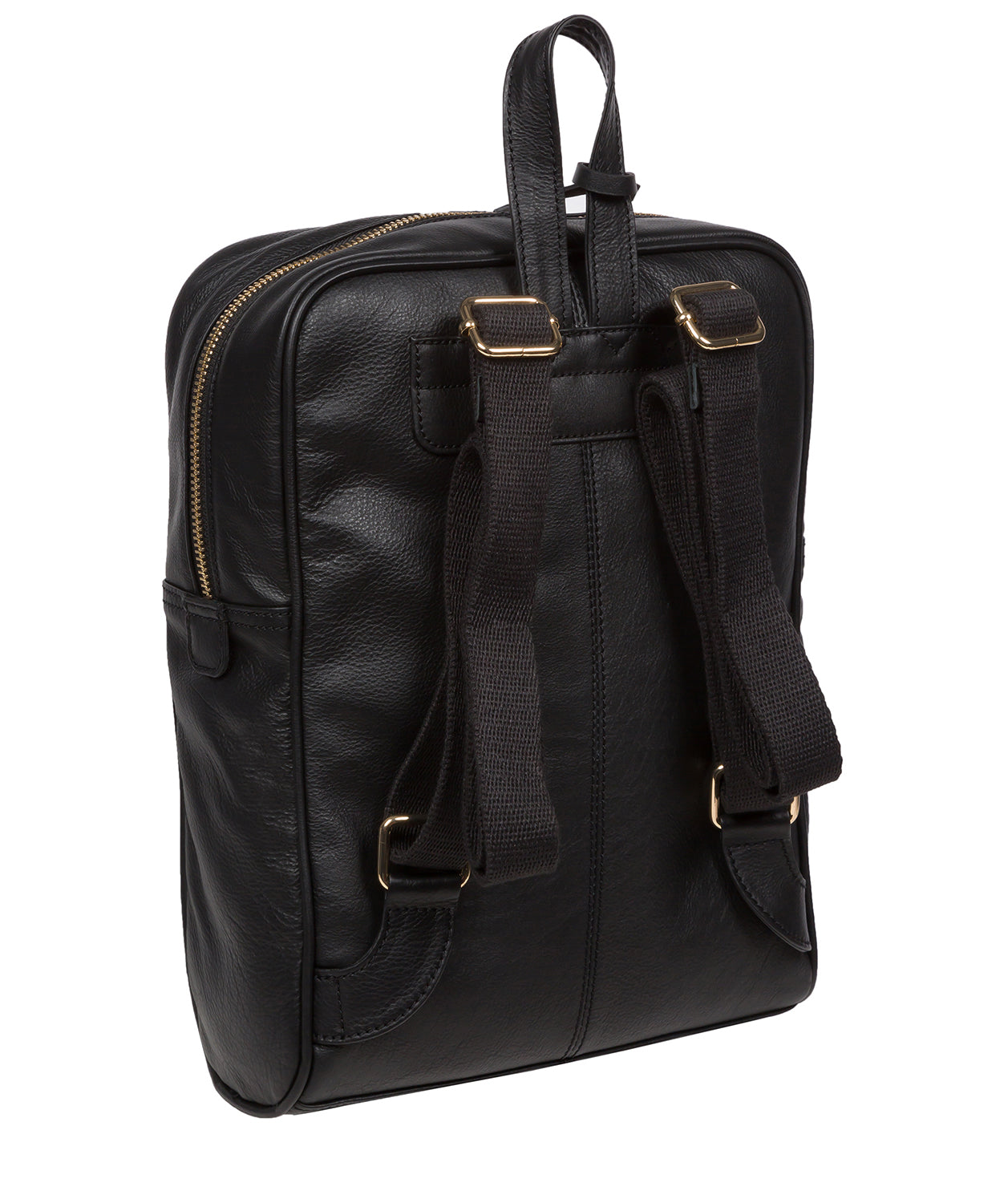 Cultured London Eco Collection Bags: 'Abbey' Black Leather Backpack