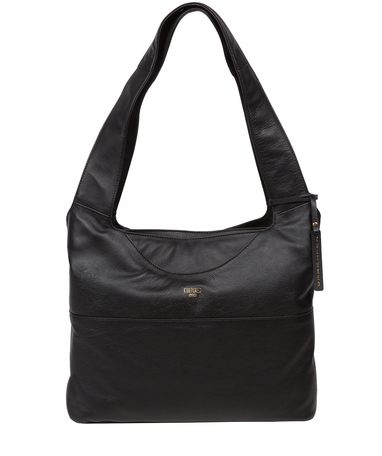 Cultured London Eco Collection Bags: 'Boston' Black Leather Shoulder Bag