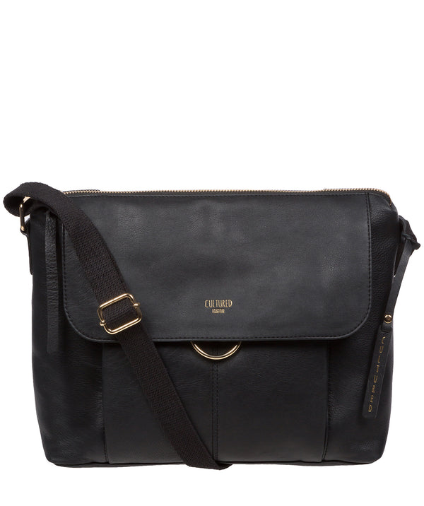 'Chancery' Black Leather Shoulder Bag