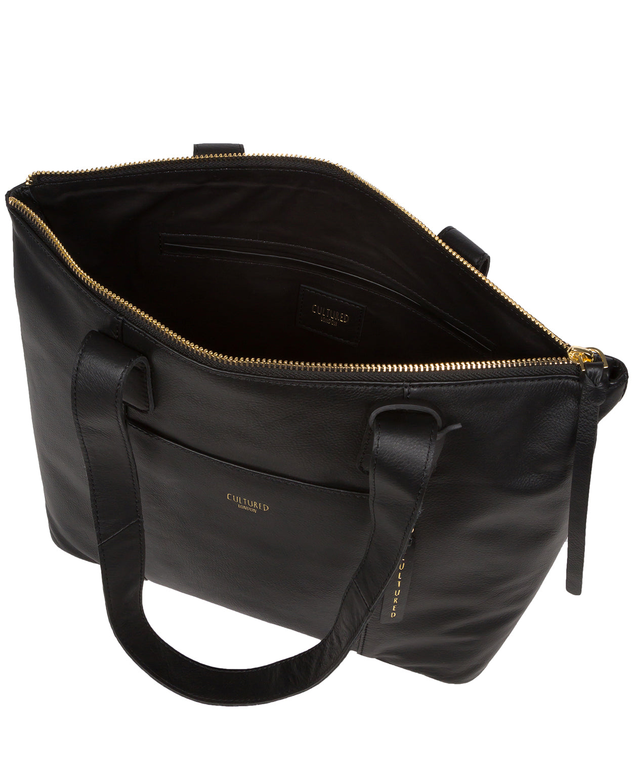 Cultured London Eco Collection Bags: 'Kensal' Black Leather Handbag