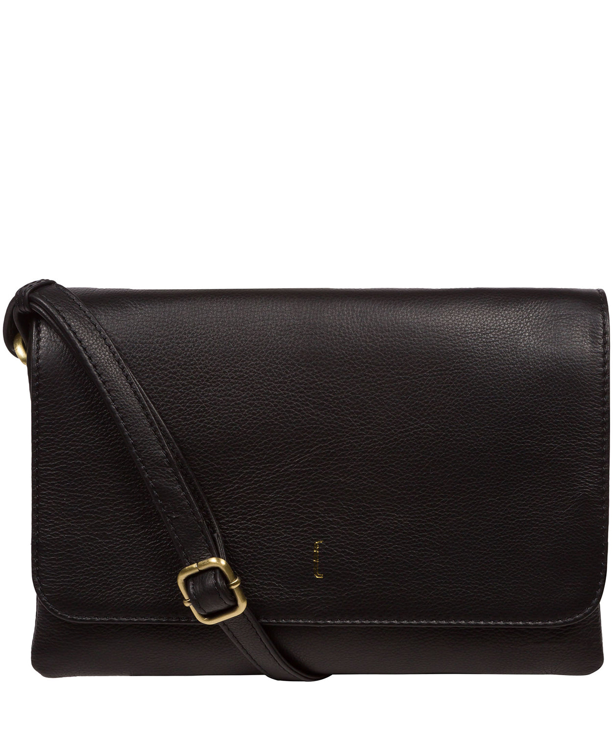 'Izzy' Black Leather Cross Body Bag Pure Luxuries London