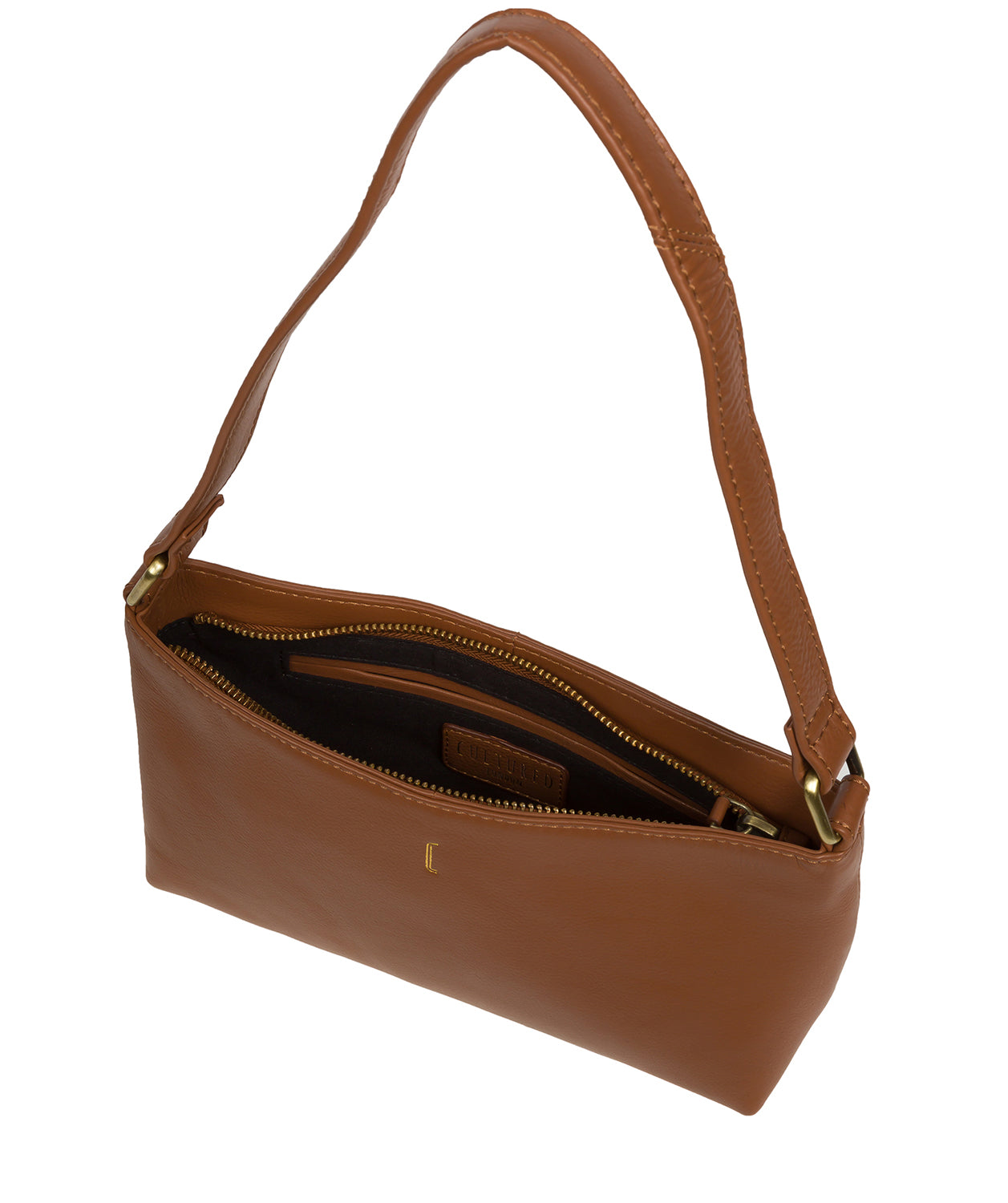 Cultured London Soho Collection Bags: 'Lucinda' Tan Leather Grab Bag