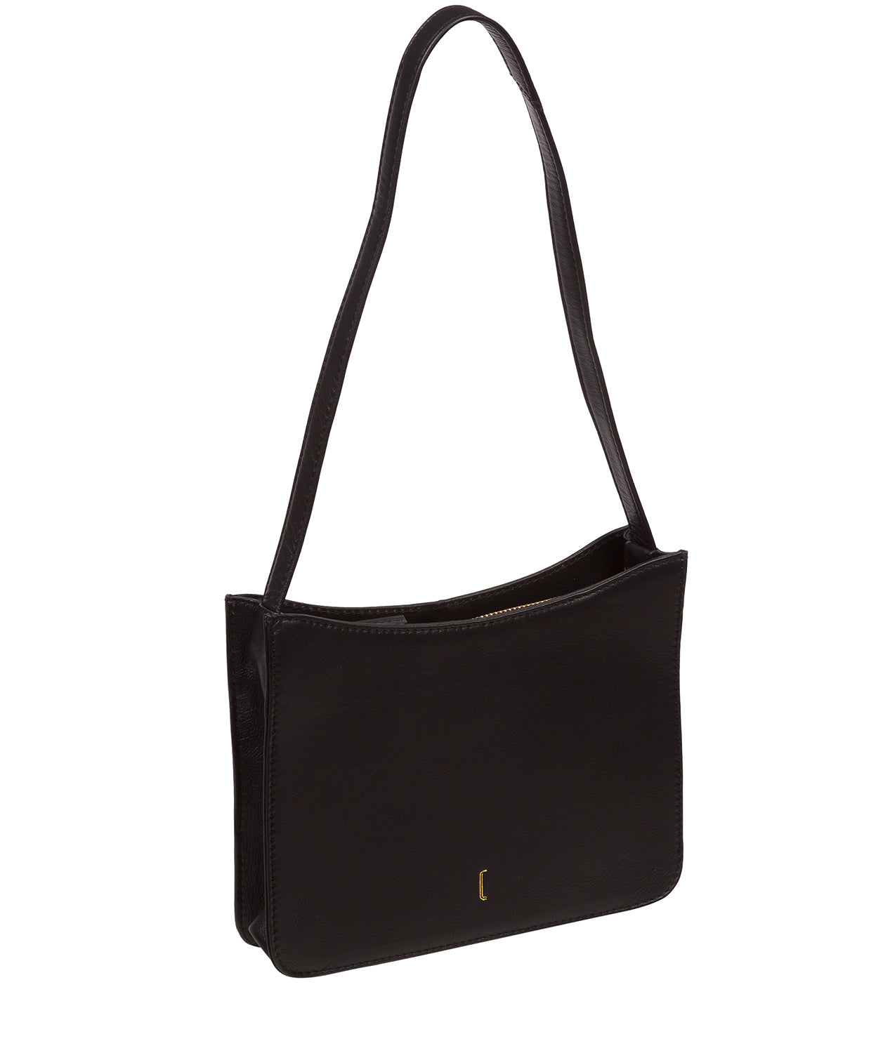 Cultured London Soho Collection Bags: 'Ava' Black Leather Grab Bag