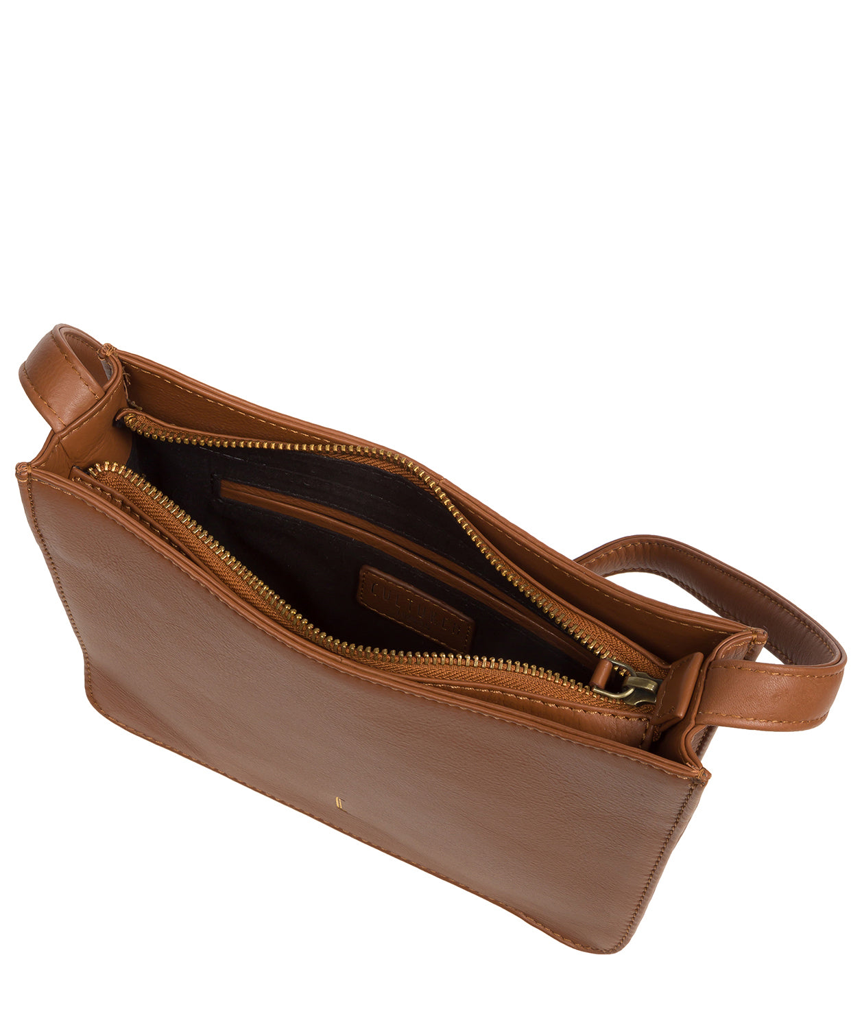 Cultured London Soho Collection Bags: 'Ava' Tan Leather Grab Bag