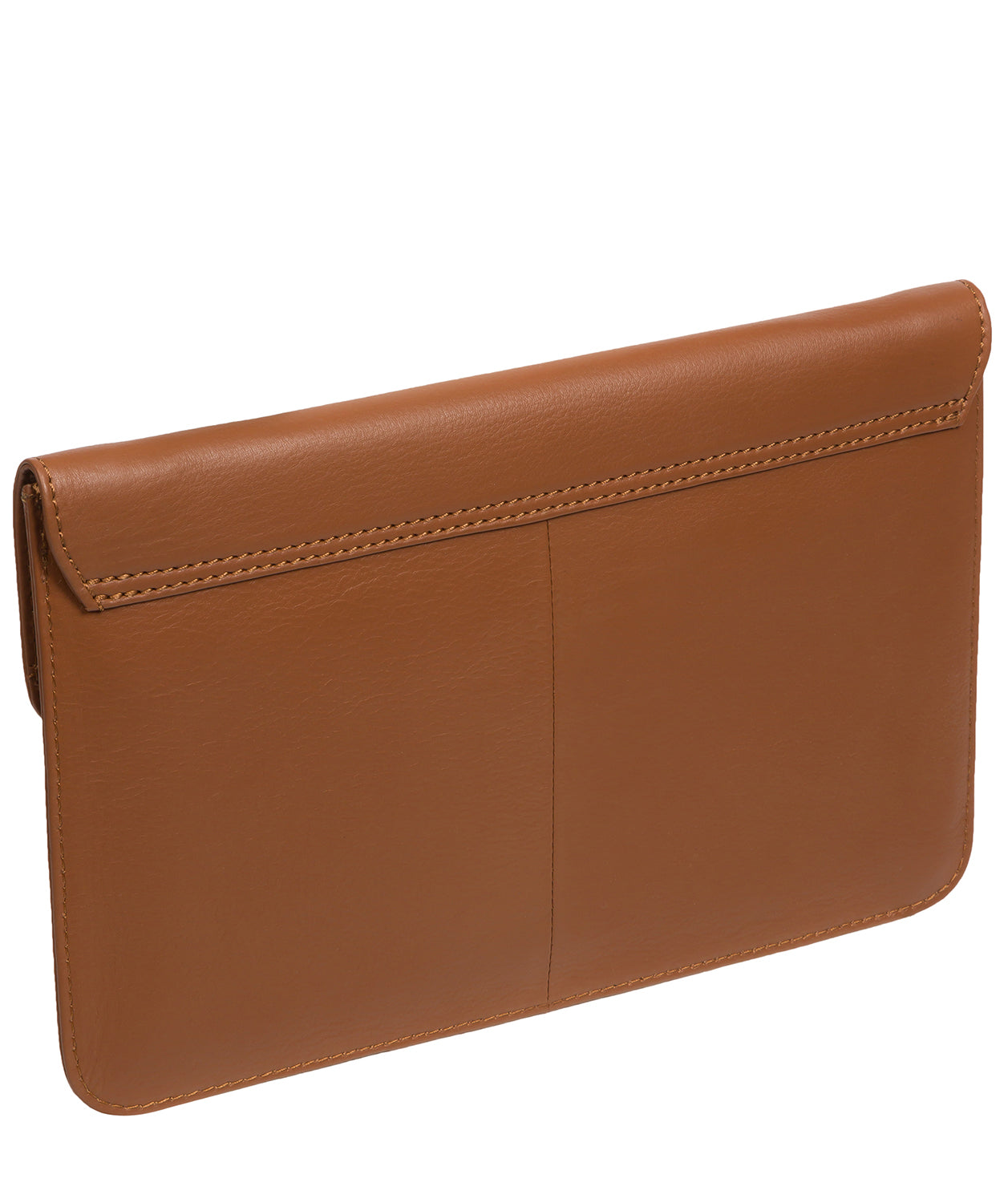 Cultured London Soho Collection Bags: 'Viviane' Tan Leather Clutch Bag