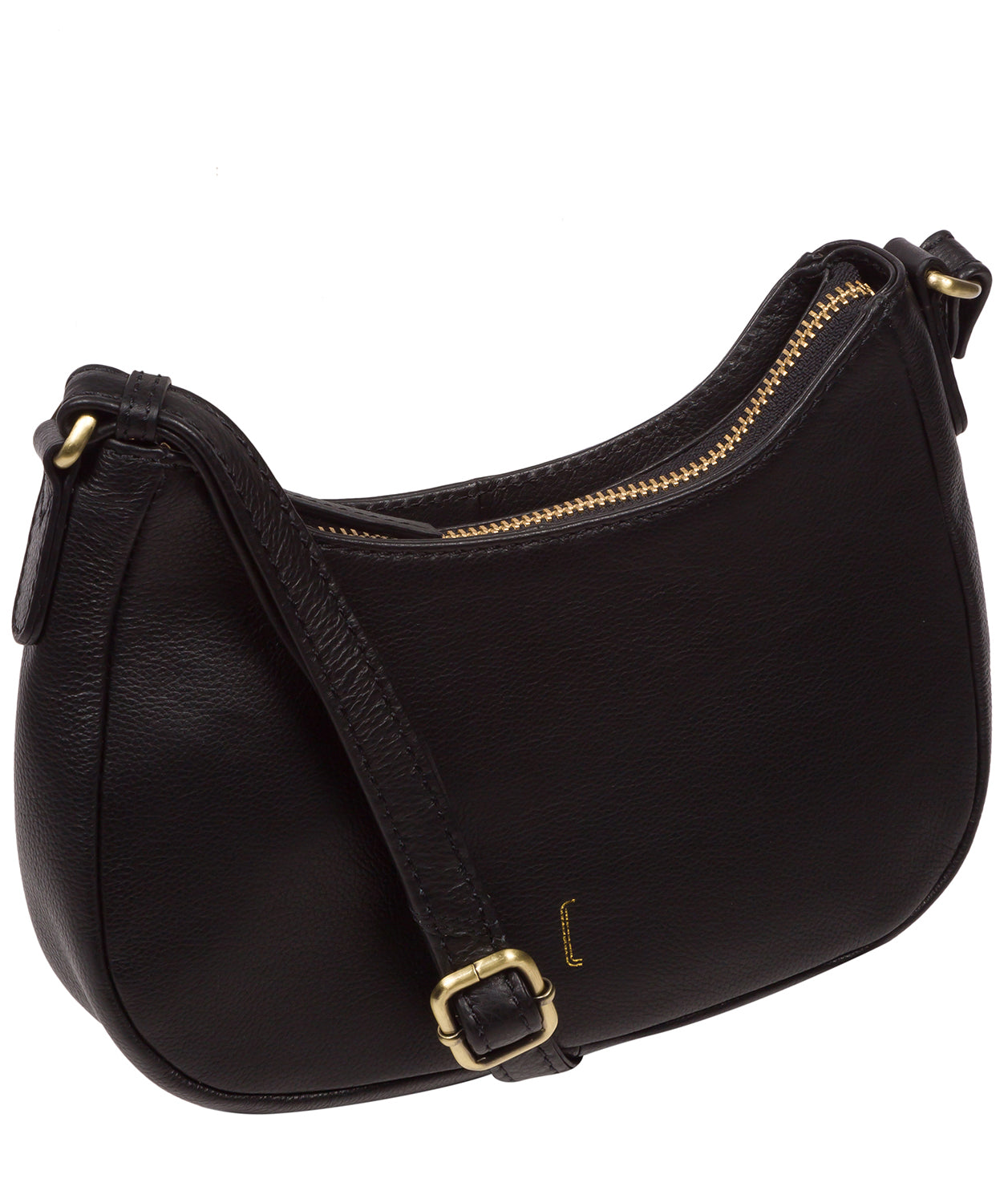 Cultured London Soho Collection Bags: 'Emelia' Black Leather Cross Body Bag