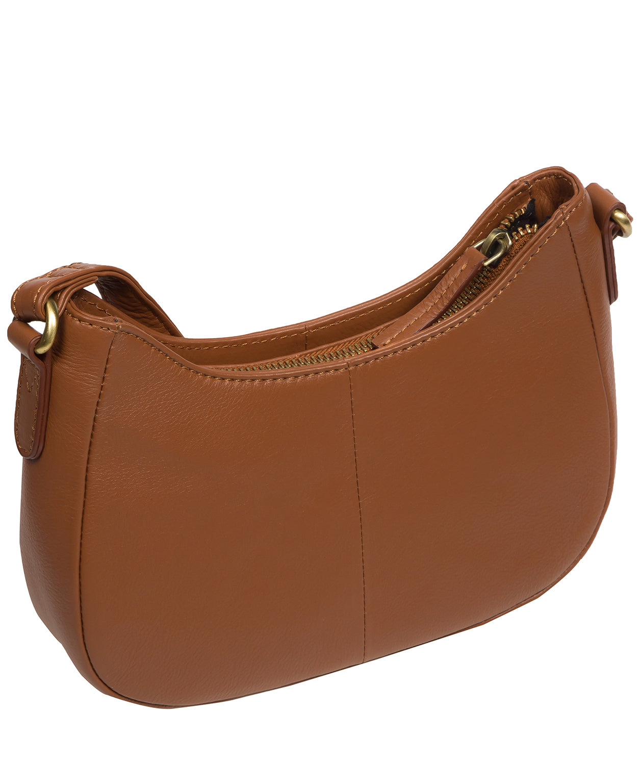 Cultured London Soho Collection Bags: 'Emelia' Tan Leather Cross Body Bag