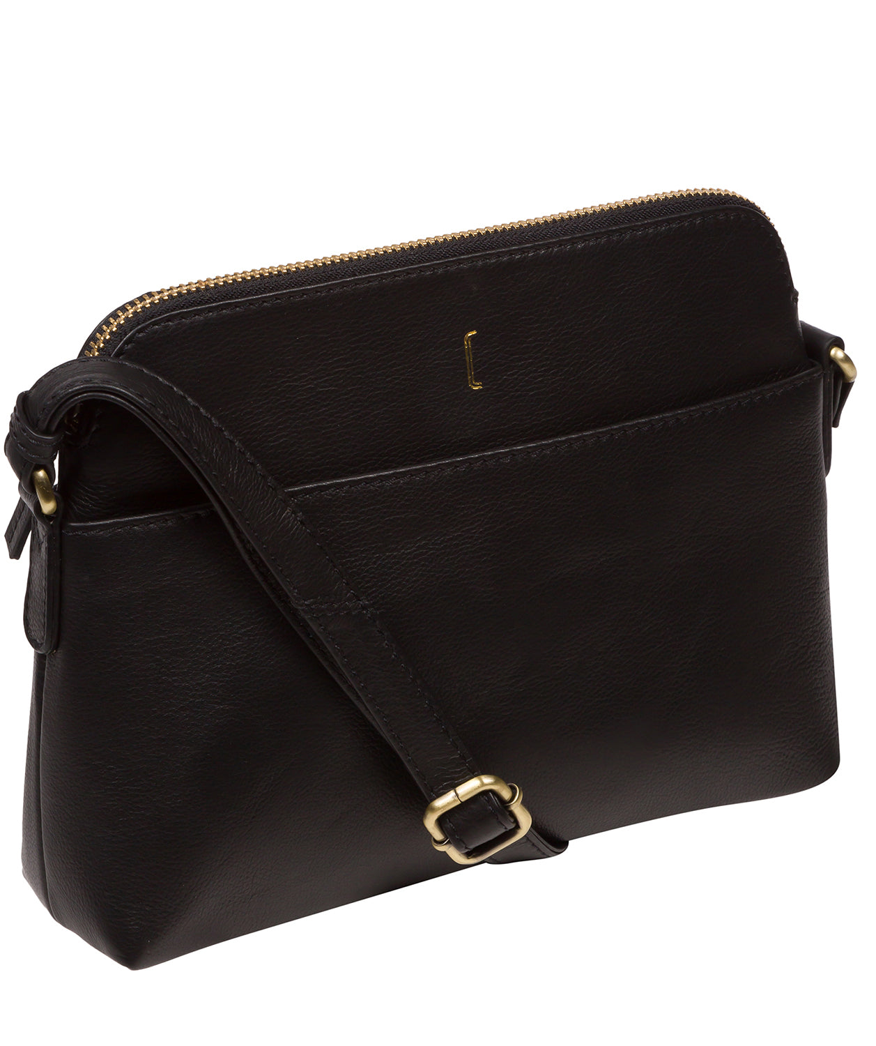 Pure Luxuries London #product-type#: 'Janelle' Black Leather Cross Body Bag