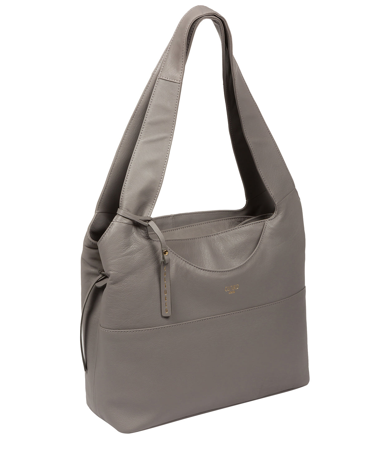 Cultured London Eco Collection Bags: 'Boston' Dove Leather Shoulder Bag