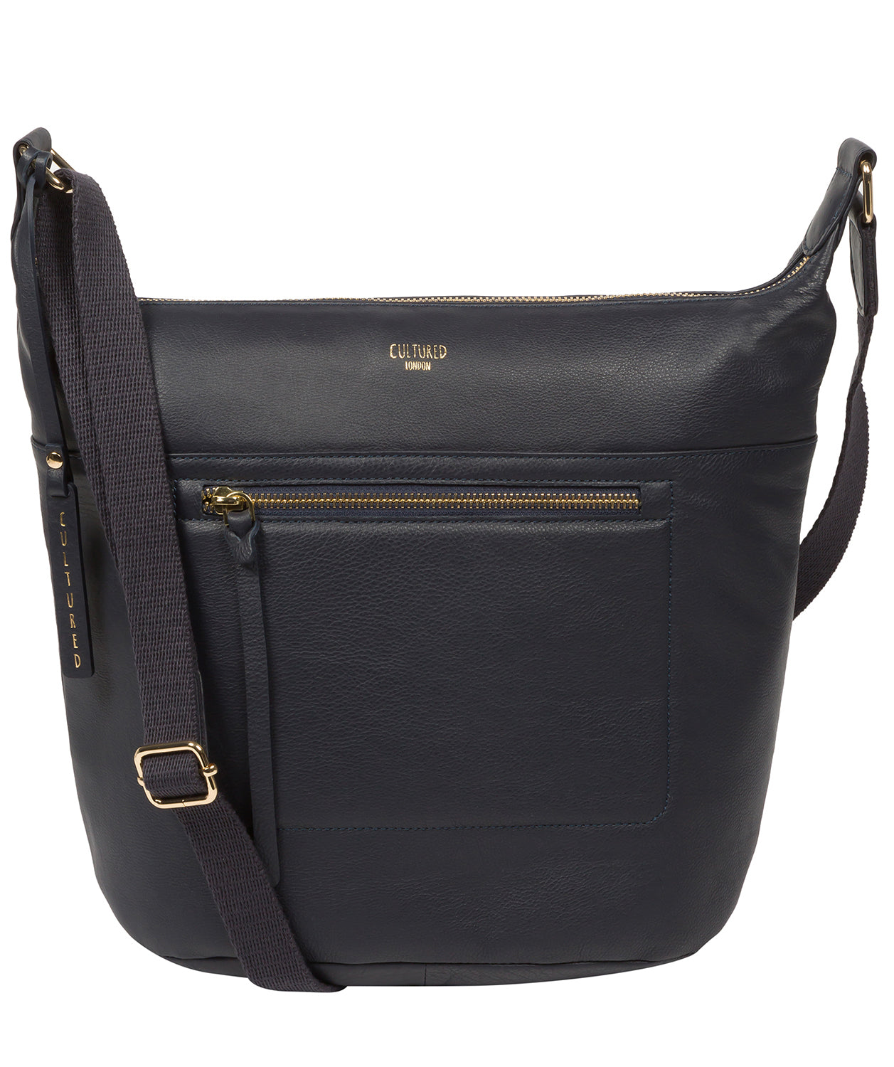 Cultured London Eco Collection Bags: 'Gants' Dark Navy Leather Cross Body Bag