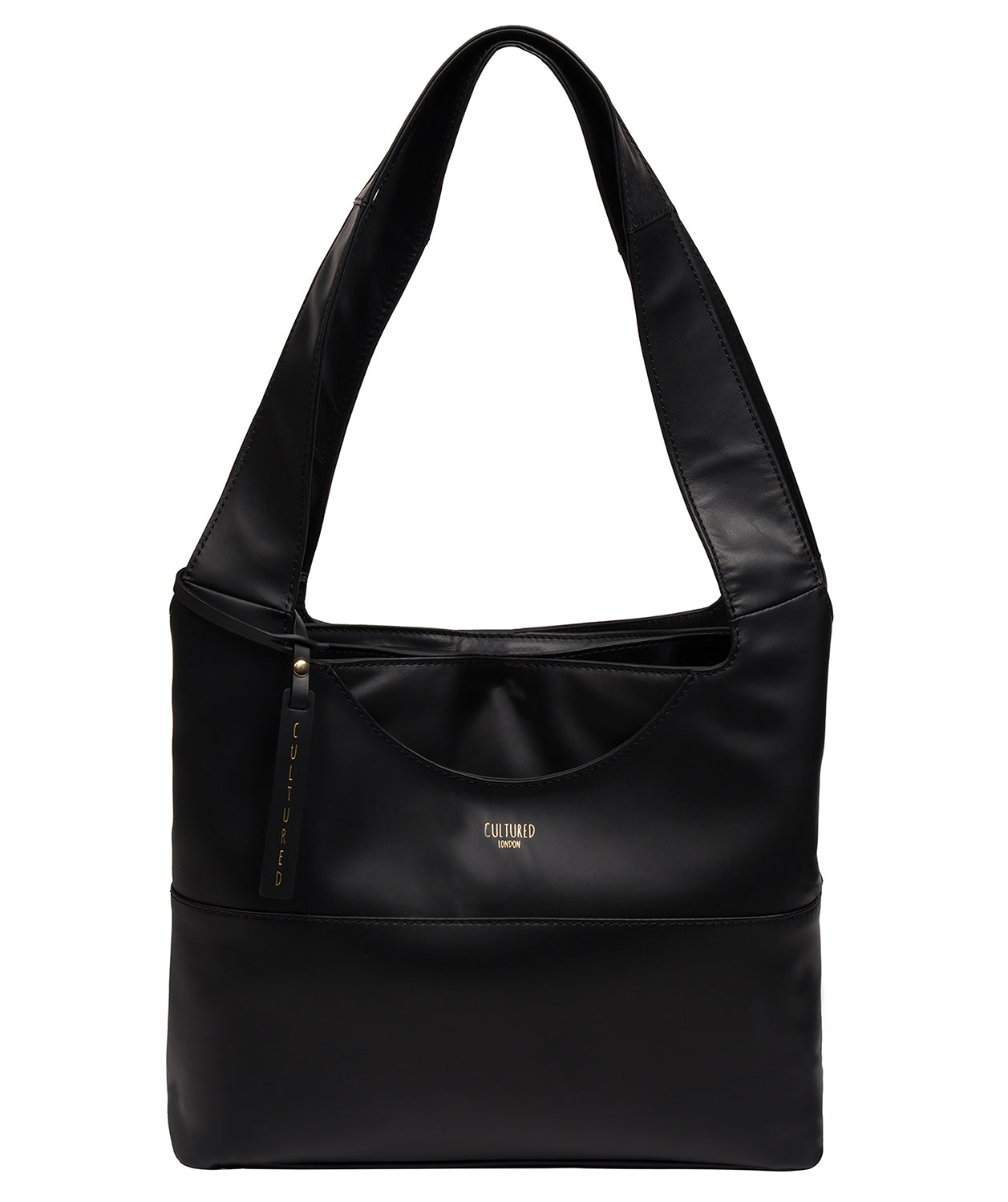 'Ariel' Black Leather Shoulder Bag