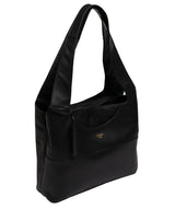 'Ariel' Black Leather Shoulder Bag