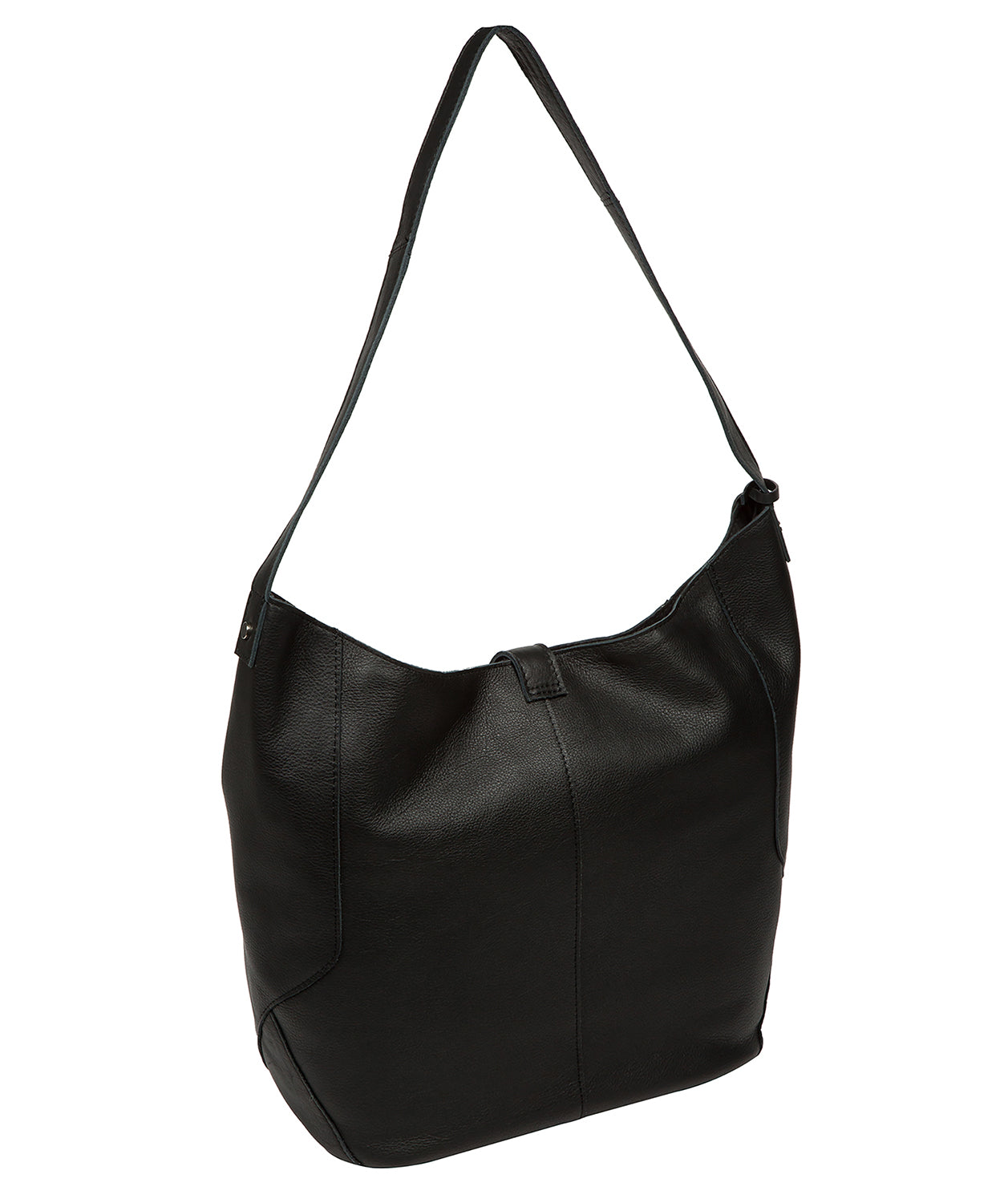 'Leilani' Black Leather Shoulder Bag