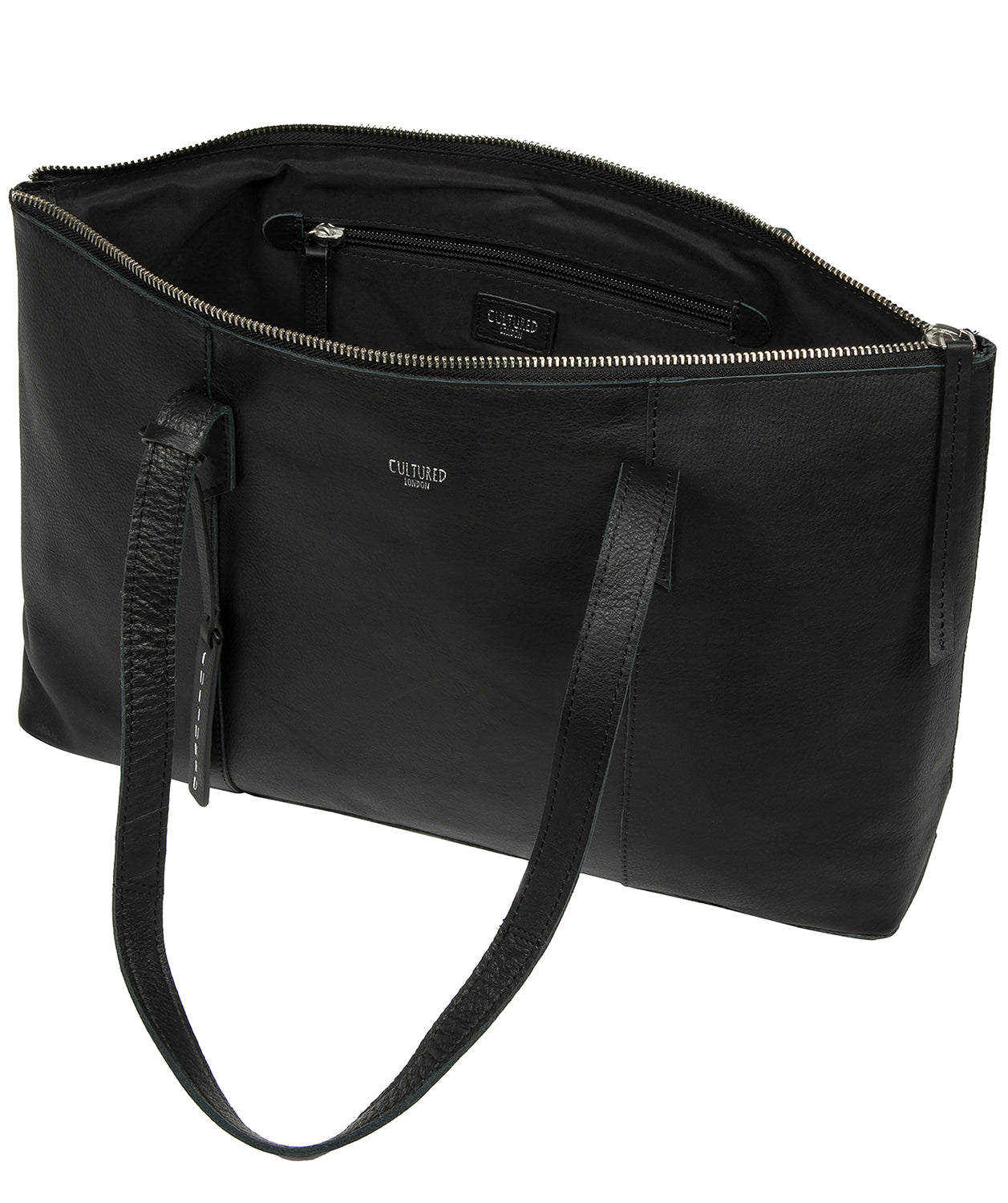 'Marlowe' Black Leather Tote Bag