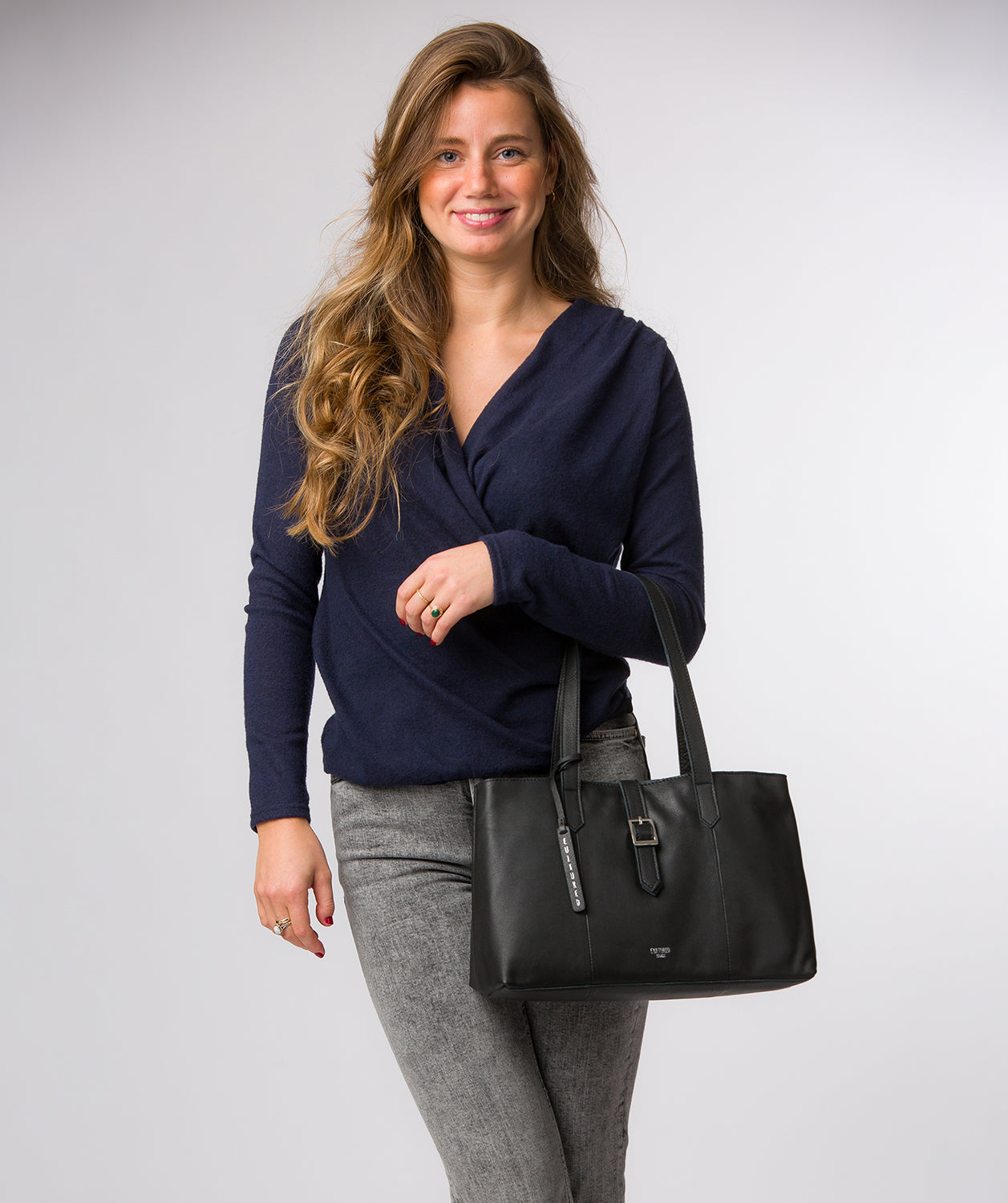 'Noelle' Black Leather Handbag