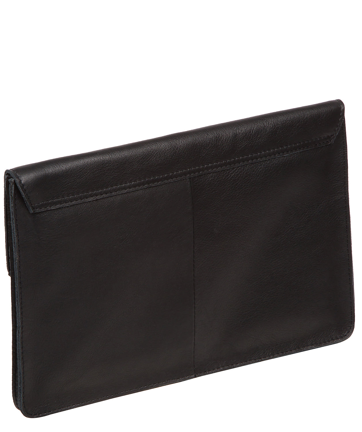 'Yara' Black Leather Clutch Bag