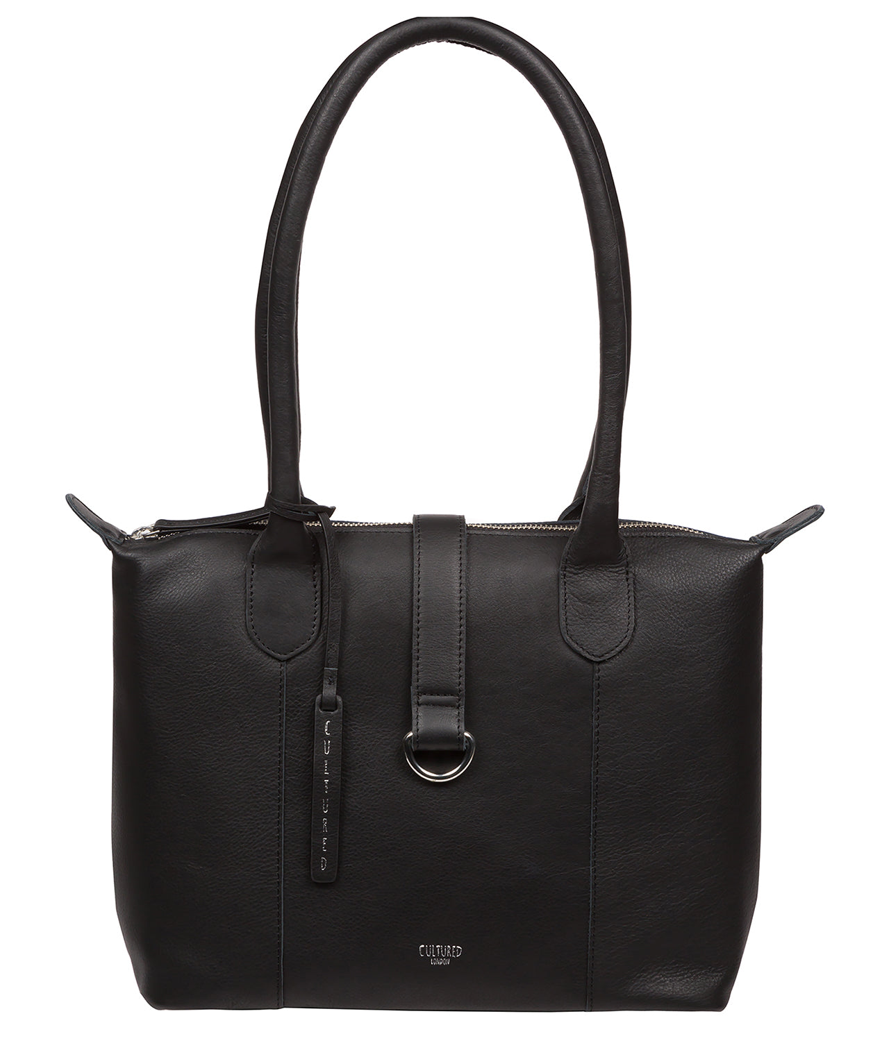 'Uma' Black Leather Tote Bag