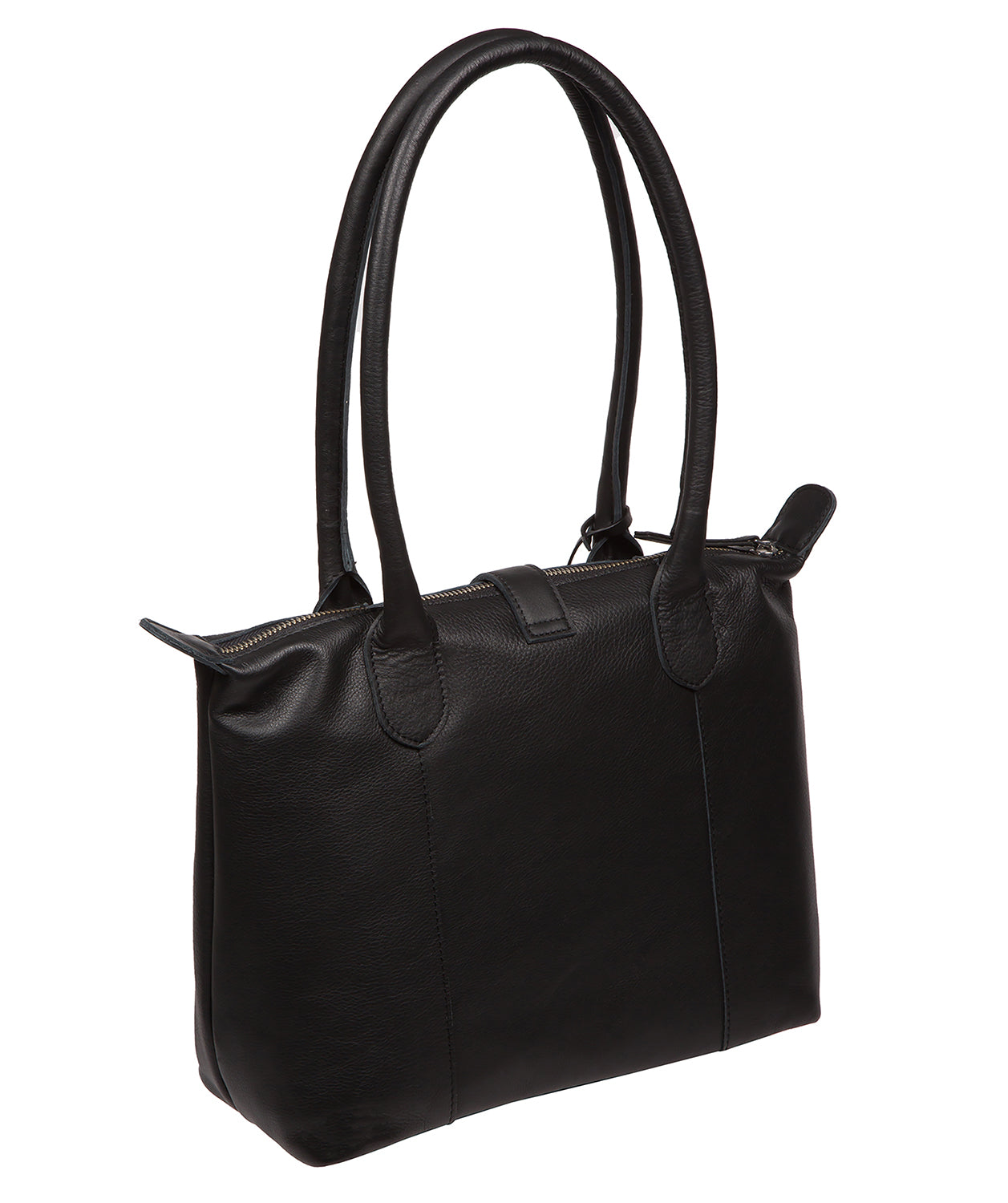 'Uma' Black Leather Tote Bag