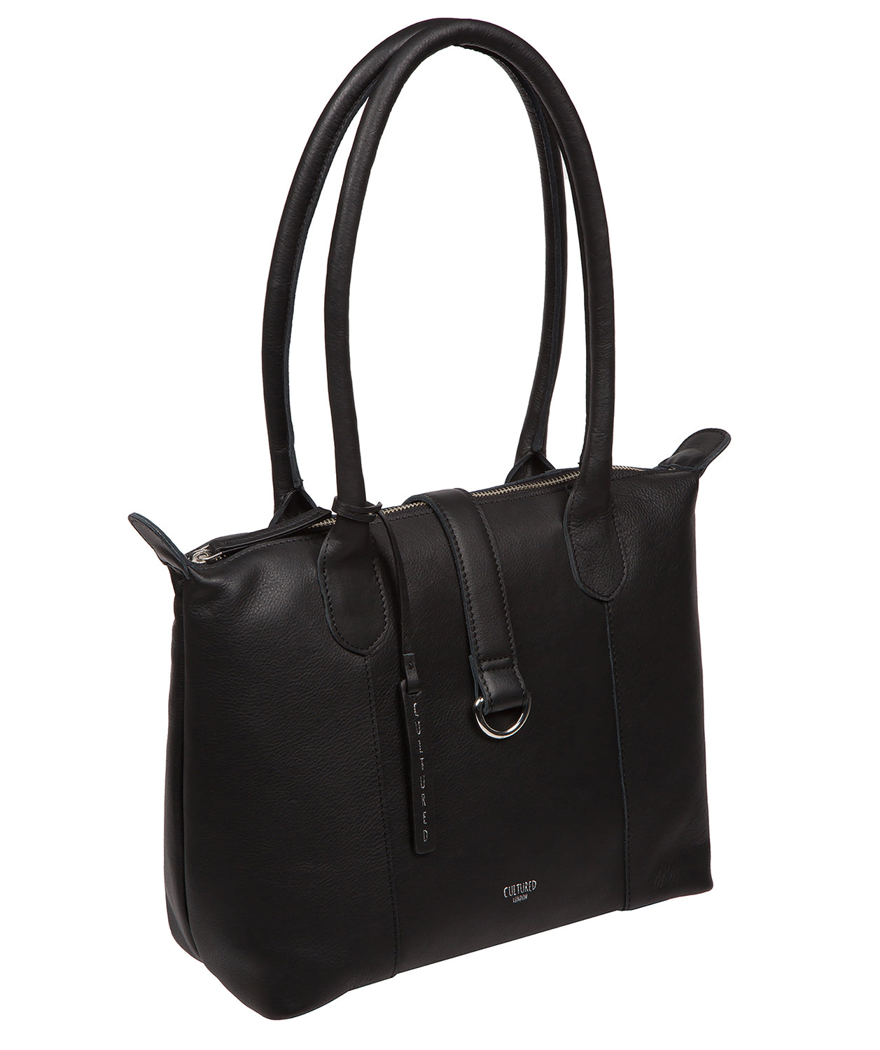 'Uma' Black Leather Tote Bag