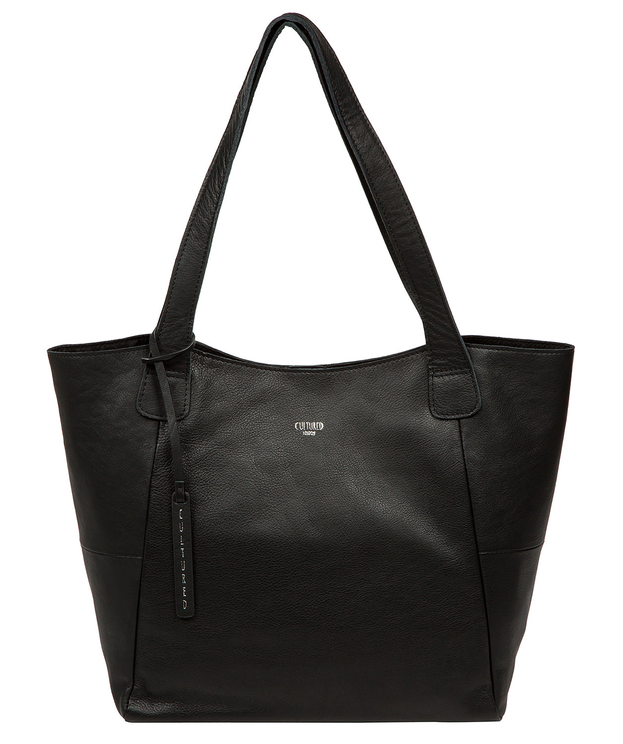 'Cami' Black Leather Tote Bag