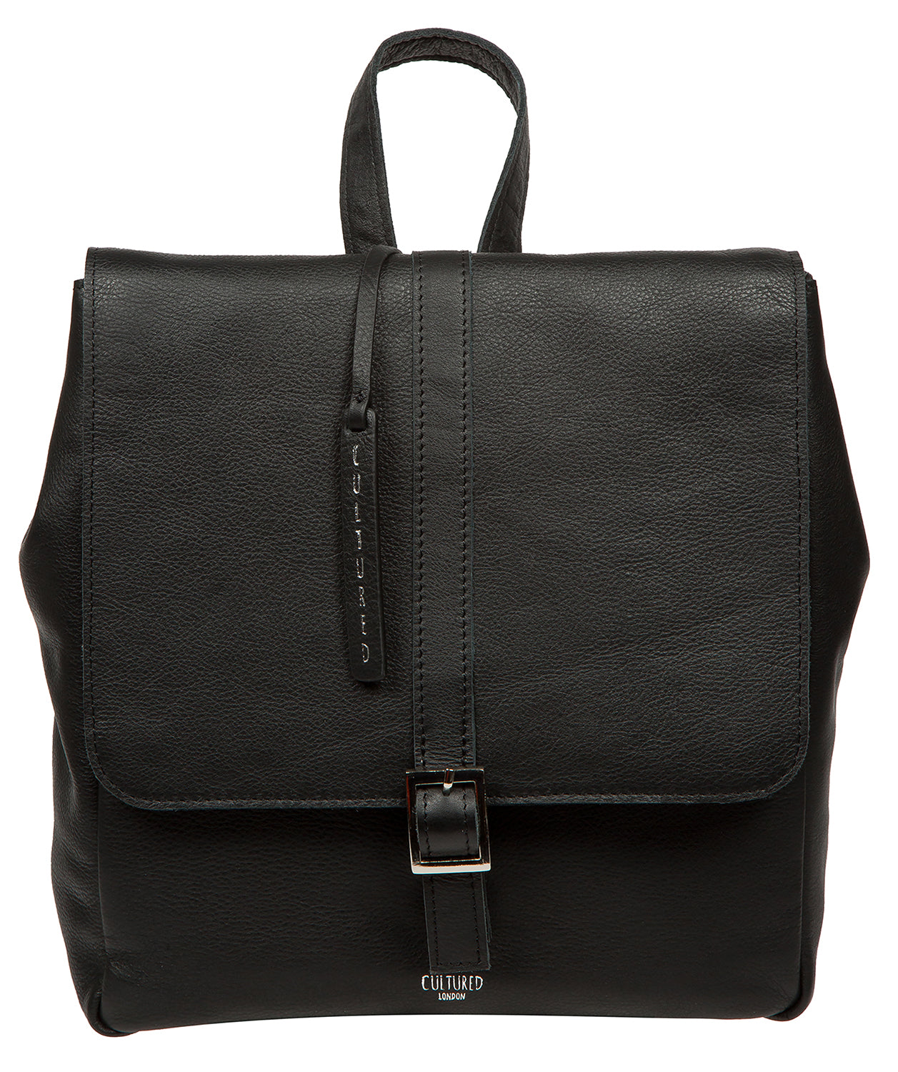 'Danica' Black Leather Backpack